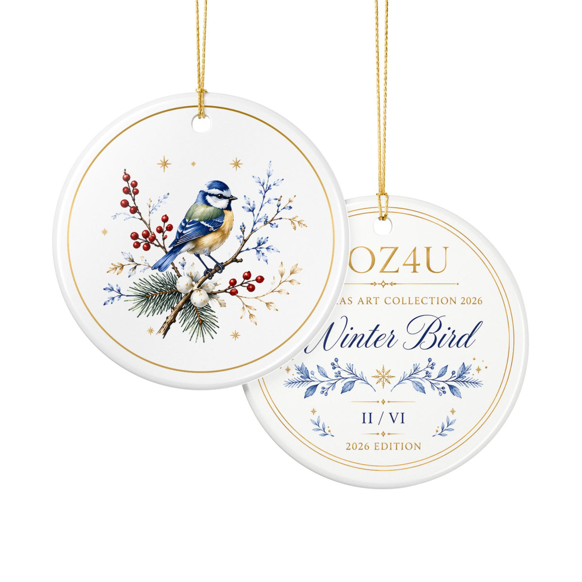 Winter Bird – Christmas Art Collection 2026 Ceramic Ornament
