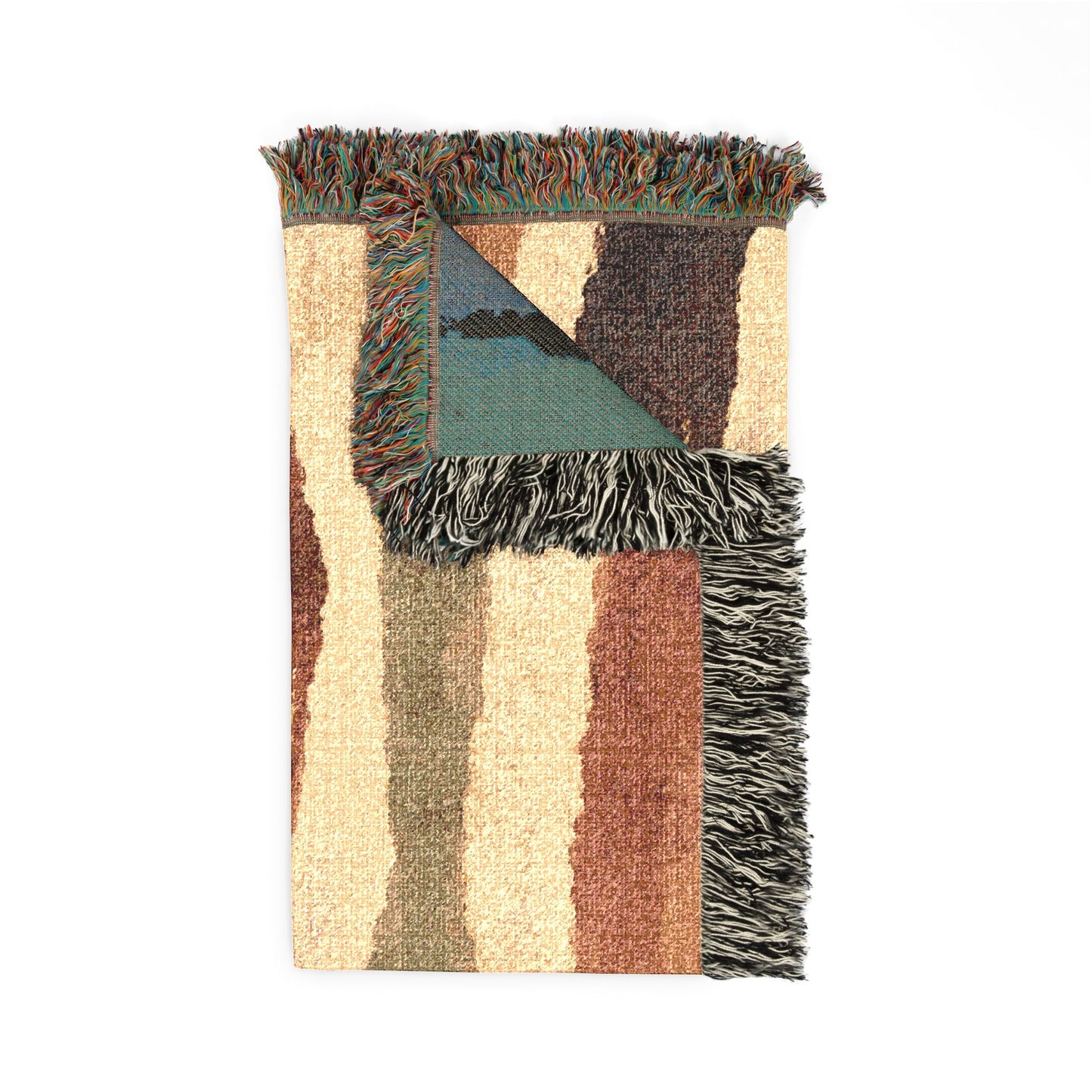 Woven Blanket - Abstract Desert & Ocean Tapestry Throw
