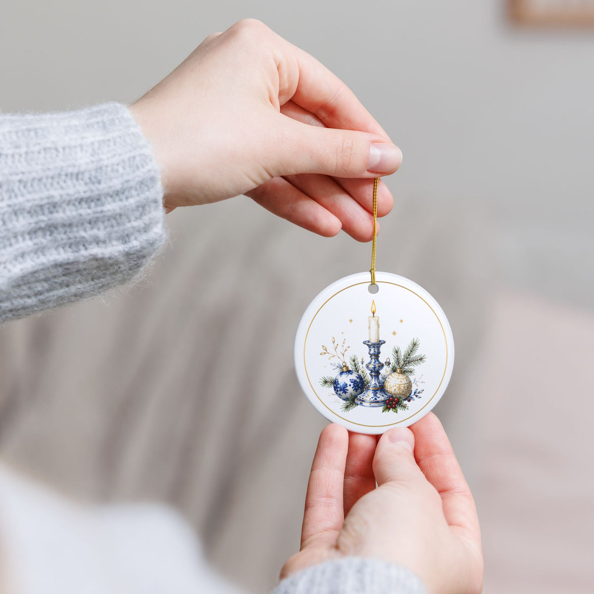 Candlelight – Christmas Art Collection 2026 Ceramic Ornament