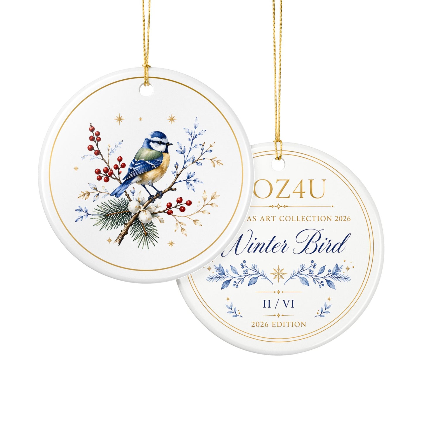 Winter Bird – Christmas Art Collection 2026 Ceramic Ornament