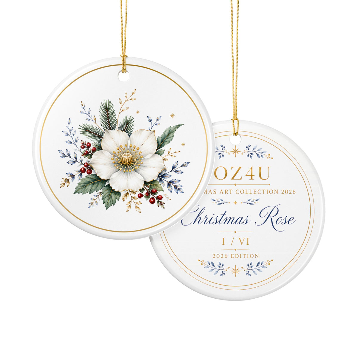 Christmas Rose – Christmas Art Collection 2026 Ceramic Ornament