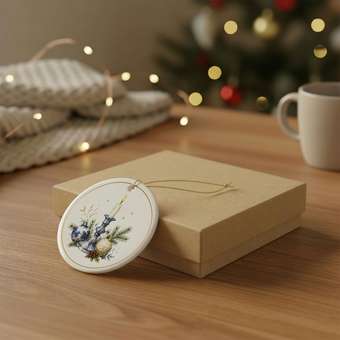 Candlelight – Christmas Art Collection 2026 Ceramic Ornament