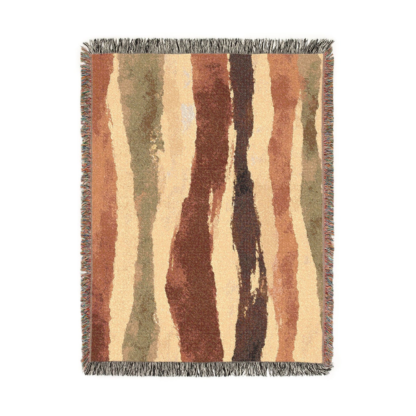 Woven Blanket - Abstract Desert & Ocean Tapestry Throw