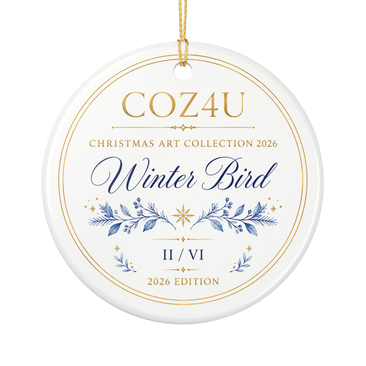 Winter Bird – Christmas Art Collection 2026 Ceramic Ornament