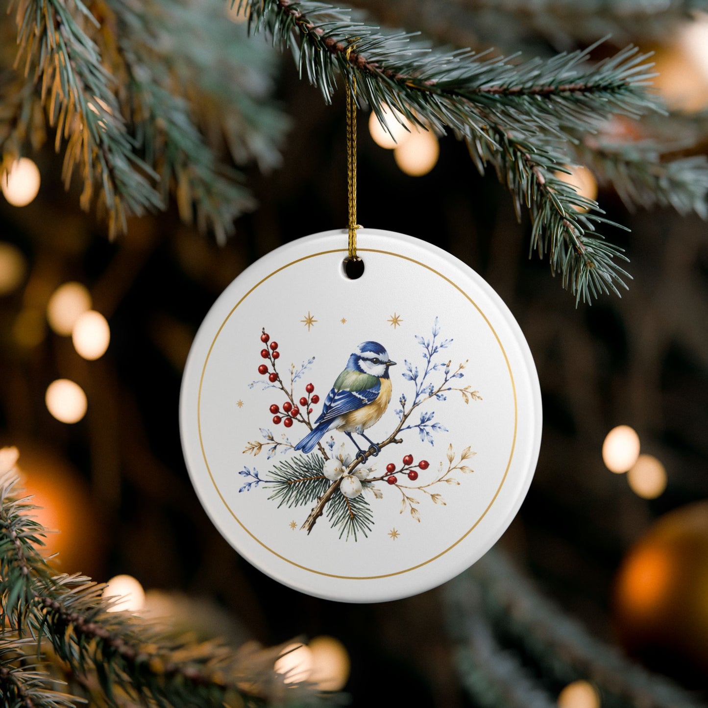 Winter Bird – Christmas Art Collection 2026 Ceramic Ornament