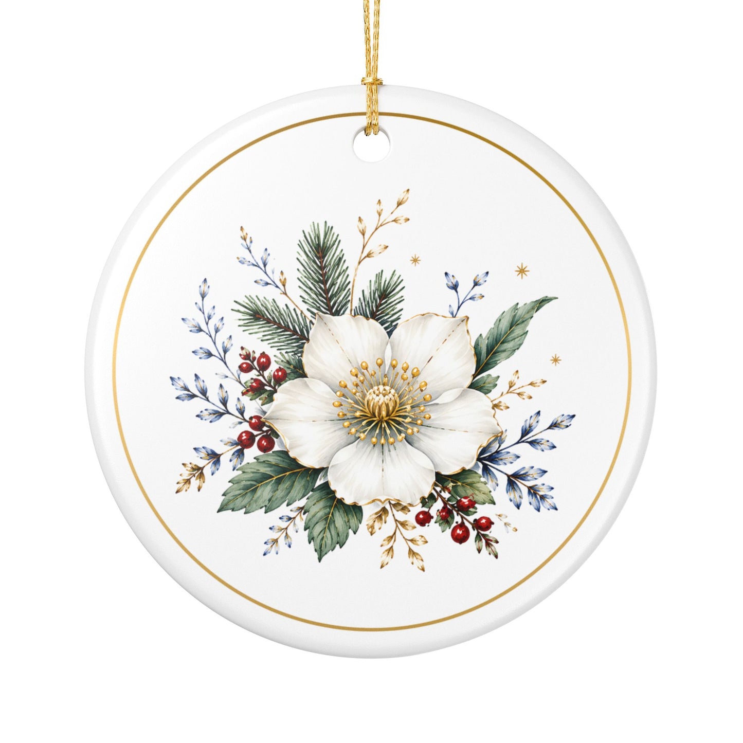 Christmas Rose – Christmas Art Collection 2026 Ceramic Ornament