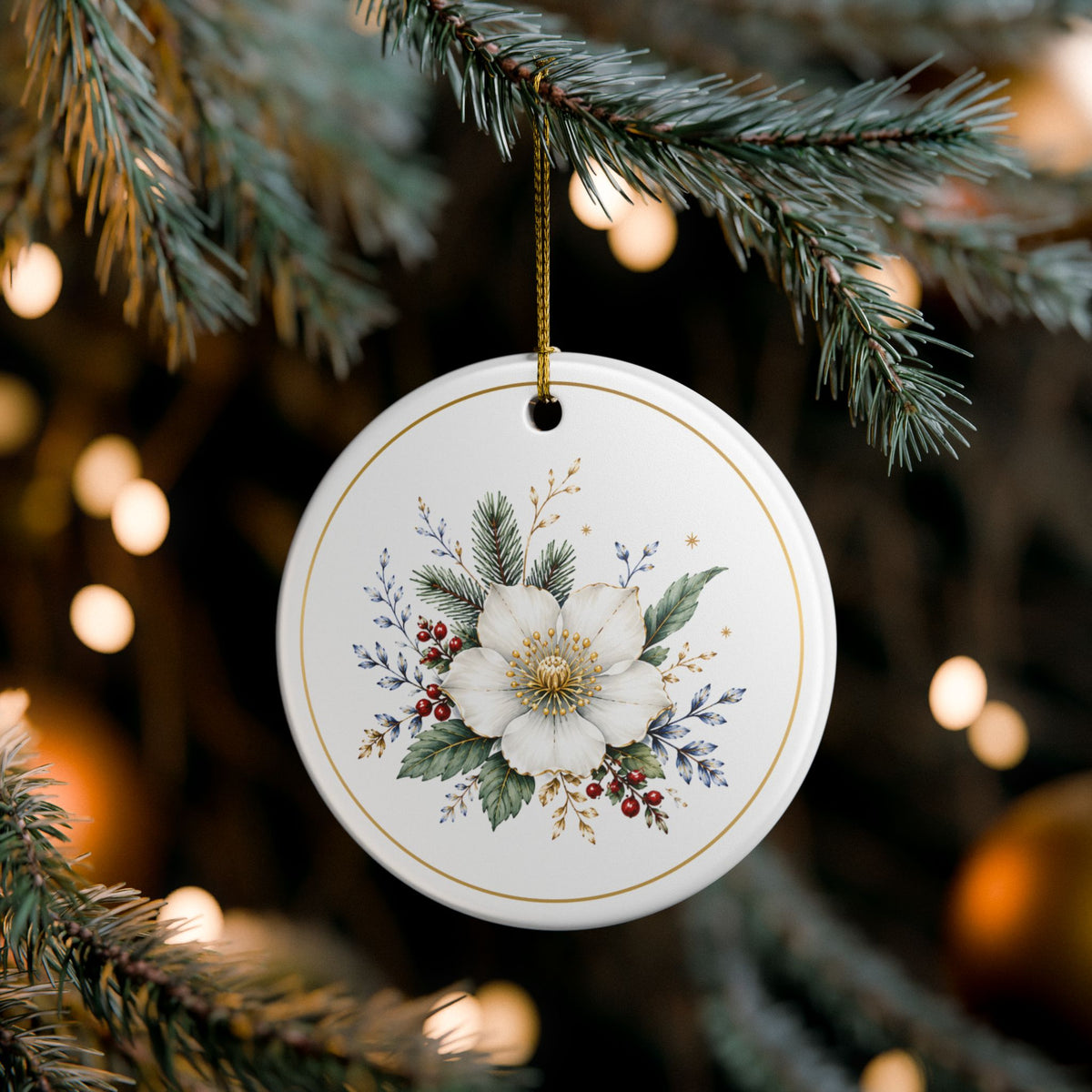 Christmas Rose – Christmas Art Collection 2026 Ceramic Ornament