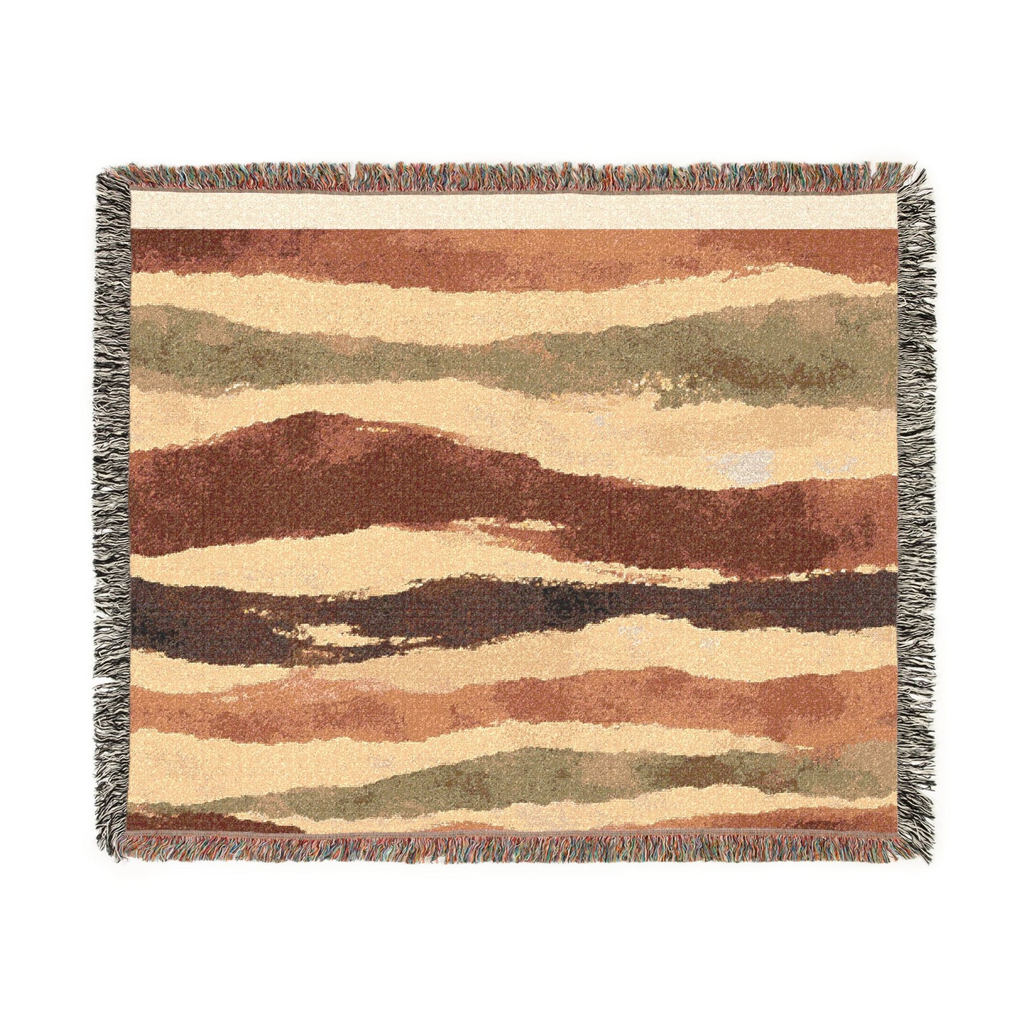 Woven Blanket - Abstract Desert & Ocean Tapestry Throw