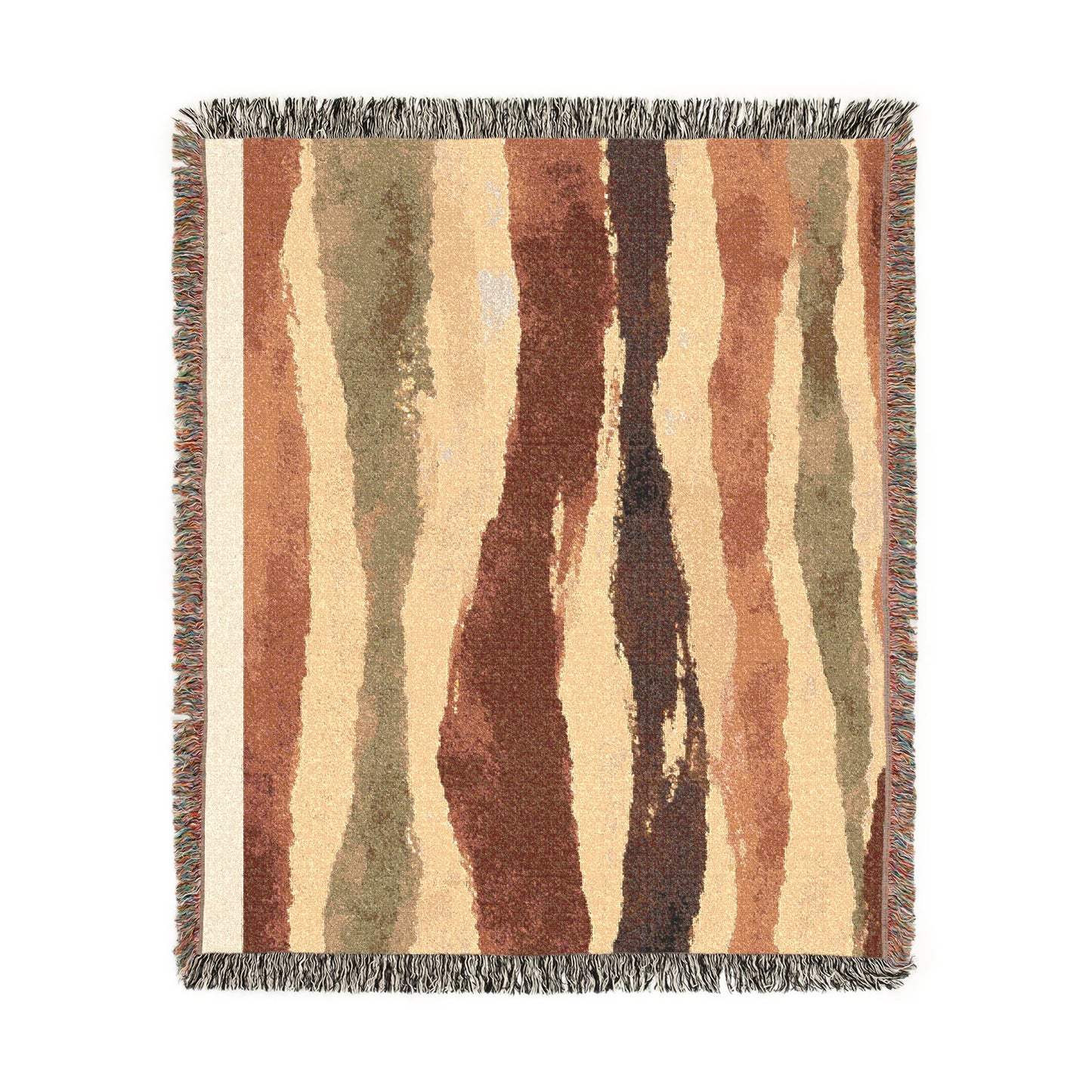 Woven Blanket - Abstract Desert & Ocean Tapestry Throw