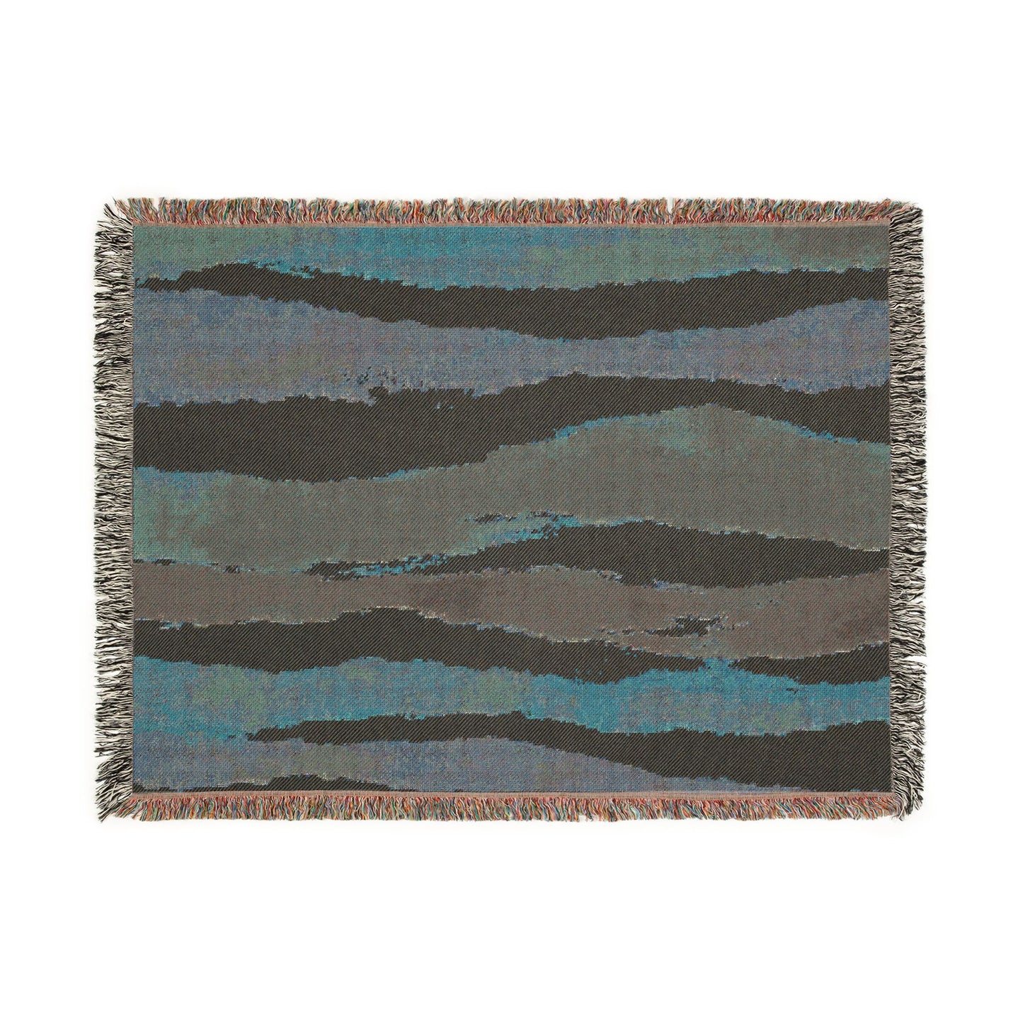 Woven Blanket - Abstract Desert & Ocean Tapestry Throw