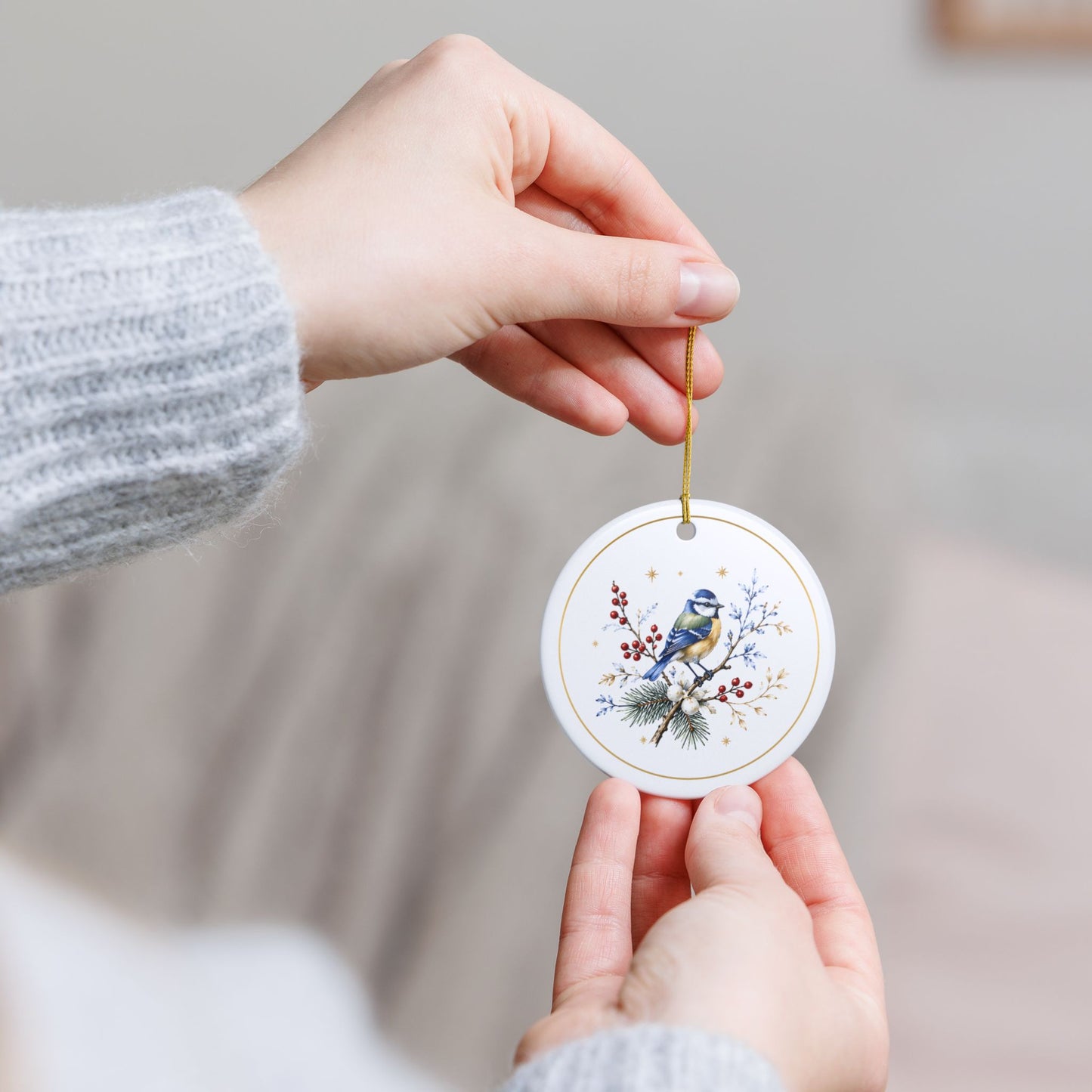 Winter Bird – Christmas Art Collection 2026 Ceramic Ornament