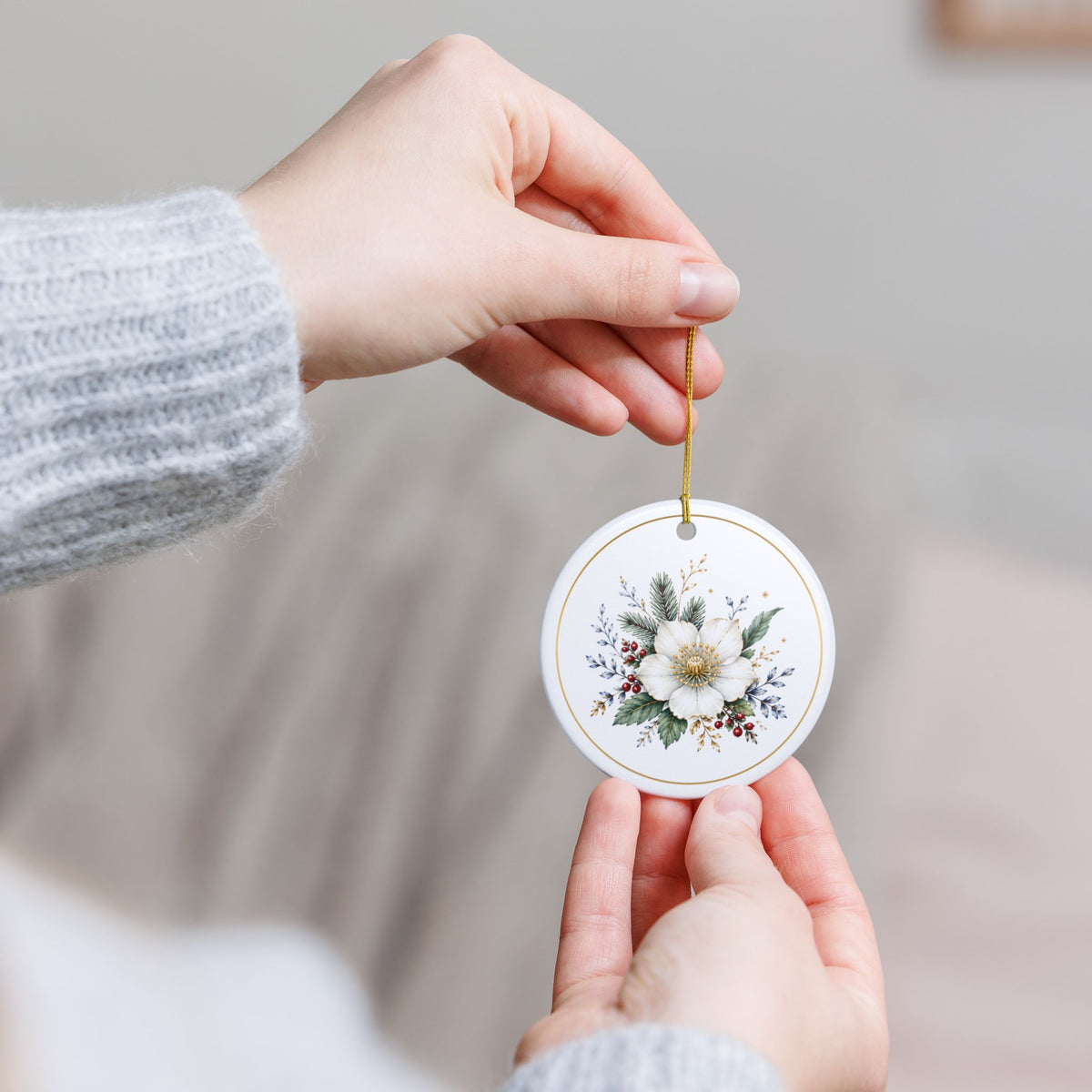 Christmas Rose – Christmas Art Collection 2026 Ceramic Ornament