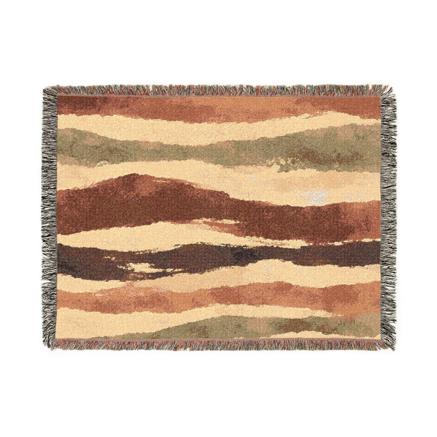 Woven Blanket - Abstract Desert & Ocean Tapestry Throw